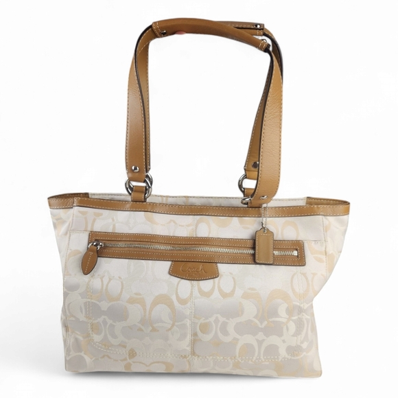 Coach Handbags - Coach Penelope Signature Cream / Gold Large Shoulder Bag Mom Tote Purse Classy